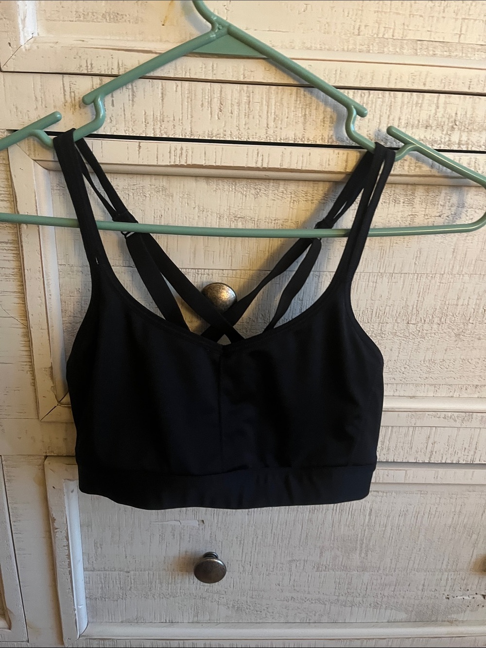 Champion Black Double-Strap Sports Bra with Crisscross Back